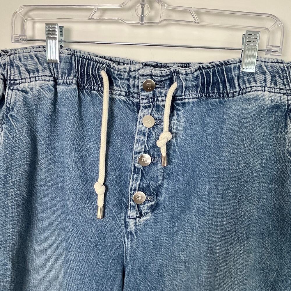 Anthropologie Pilcro Drawstring Pull-On Wide Leg Jeans Elastic Waist Women's M - Picture 4 of 14